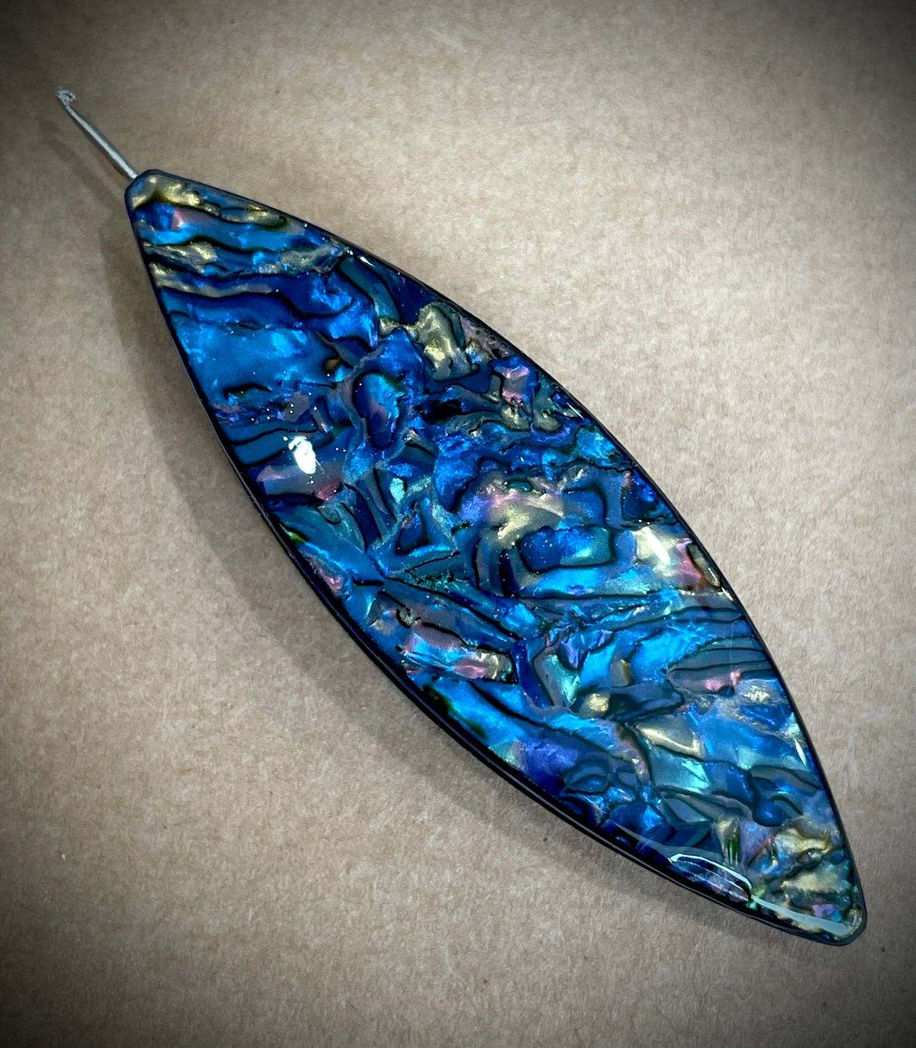 Dreamlit Shuttle Decorated,  Faux Abalone Royal Blue and Gold