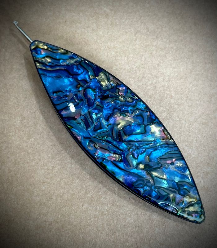 Dreamlit Shuttle Decorated, Faux Abalone Cobalt Blue and Gold