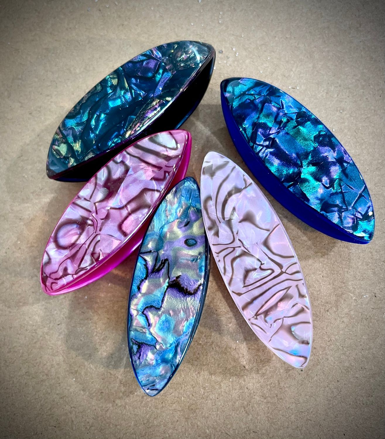 Acrylic Tatting Shuttle, Faux Abalone
