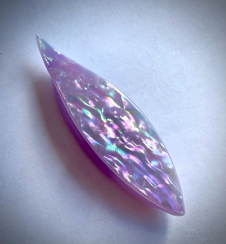 SewMate Shuttle Decorated , Natural Shell veneer on both sides, Fairy Dream