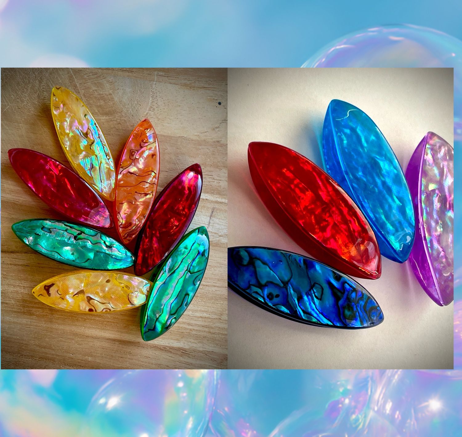 Acrylic Tatting Shuttle, Natural Shell Veneer