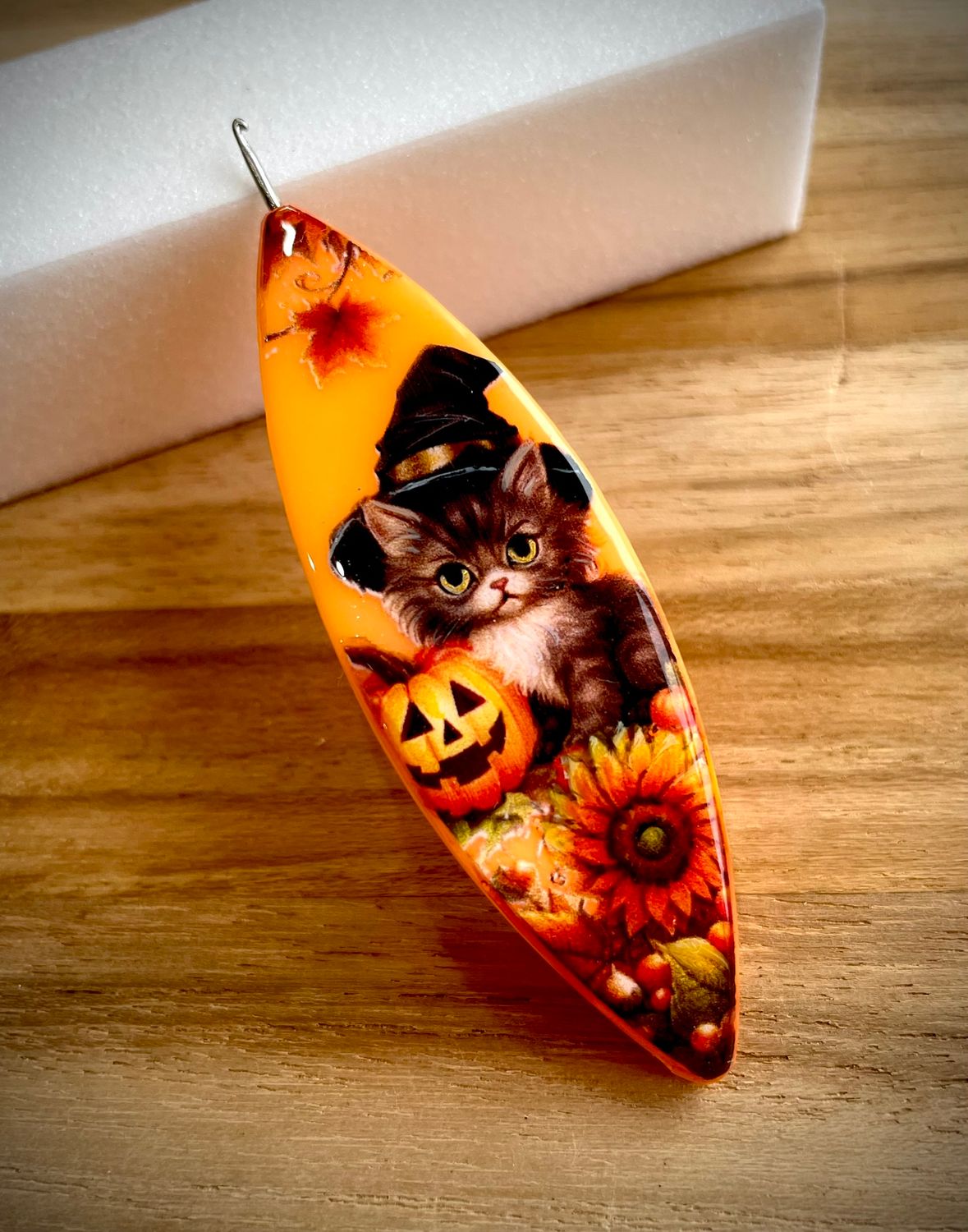 Moonlit shuttle decorated on one side, Witchcraft and Whiskers