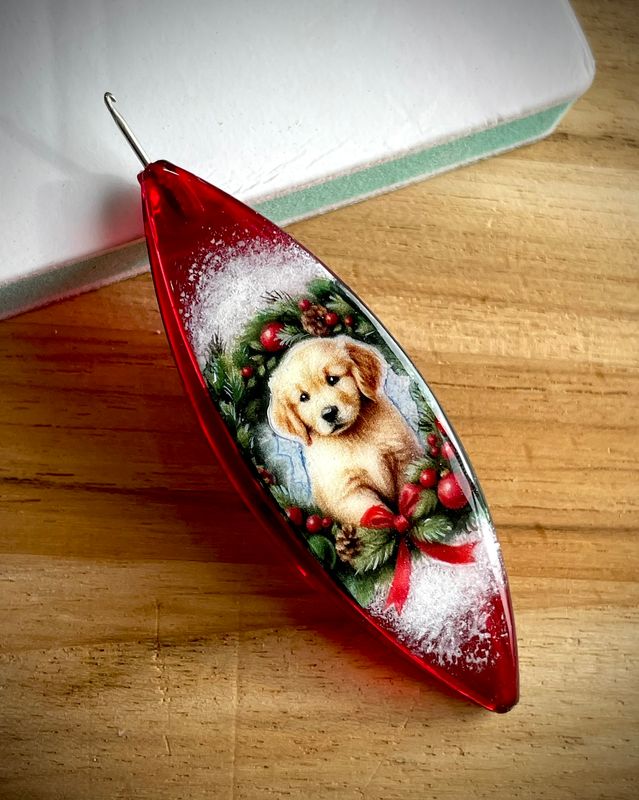 Moonlit shuttle decorated on one side, Holiday Pup