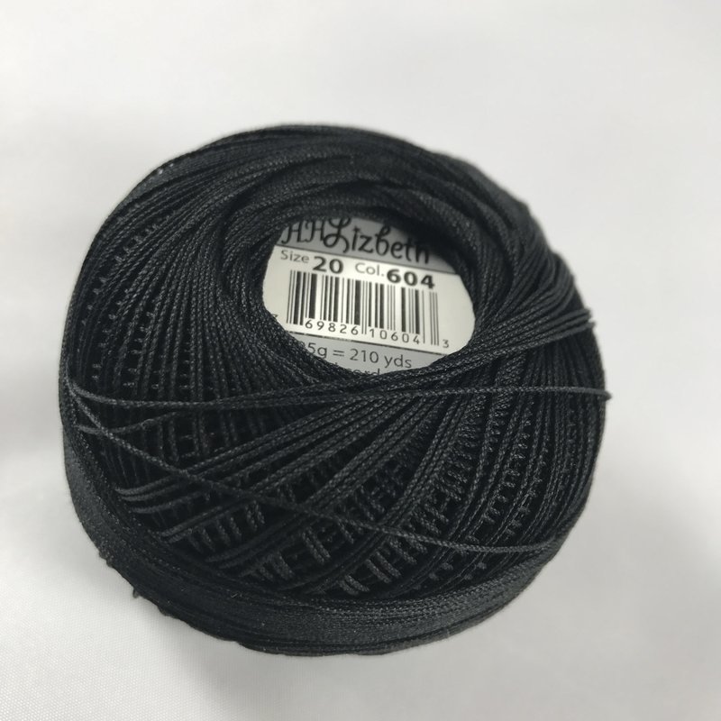 Col.604, Black, Lizbeth thread