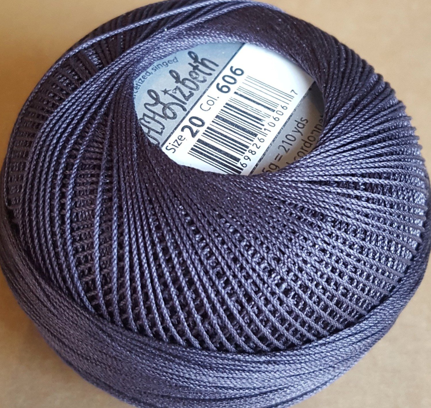 Col.606, Charcoal, Lizbeth thread