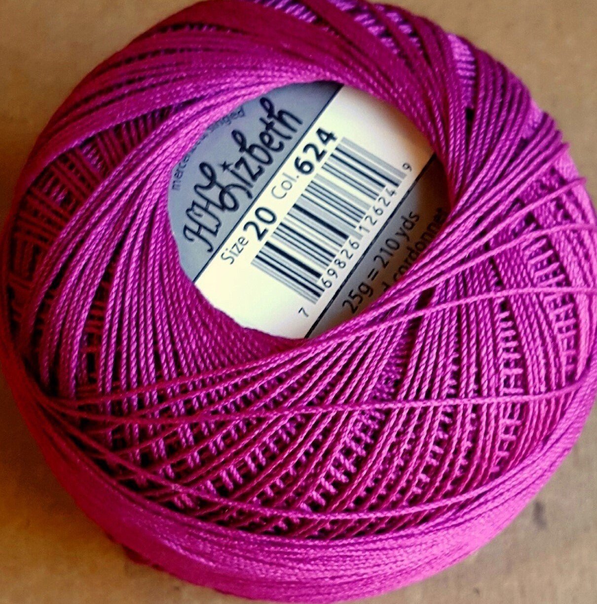 Col.624, Raspberry Pink Med., Lizbeth thread