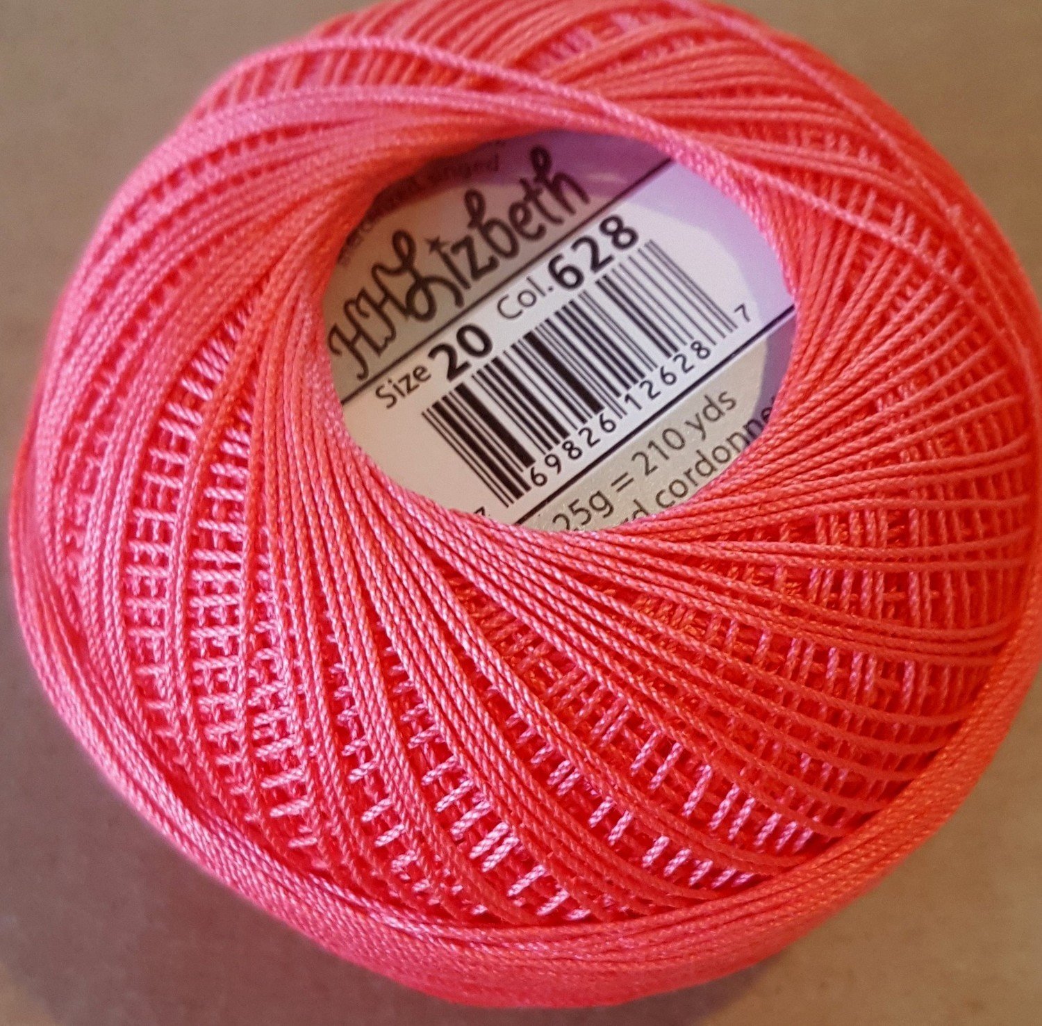 Col.628, Salmon Med., Lizbeth thread