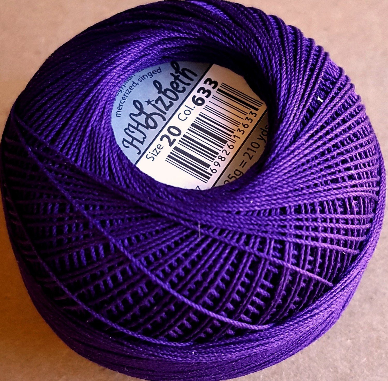 Col.633, Purple Dk., Lizbeth thread