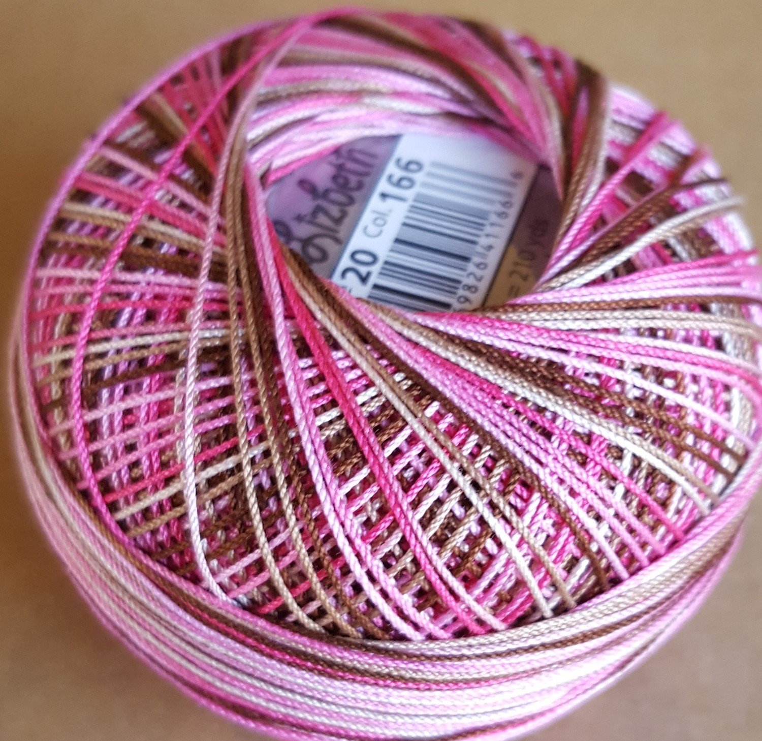 Col.166, Pink Cocoa, Lizbeth thread