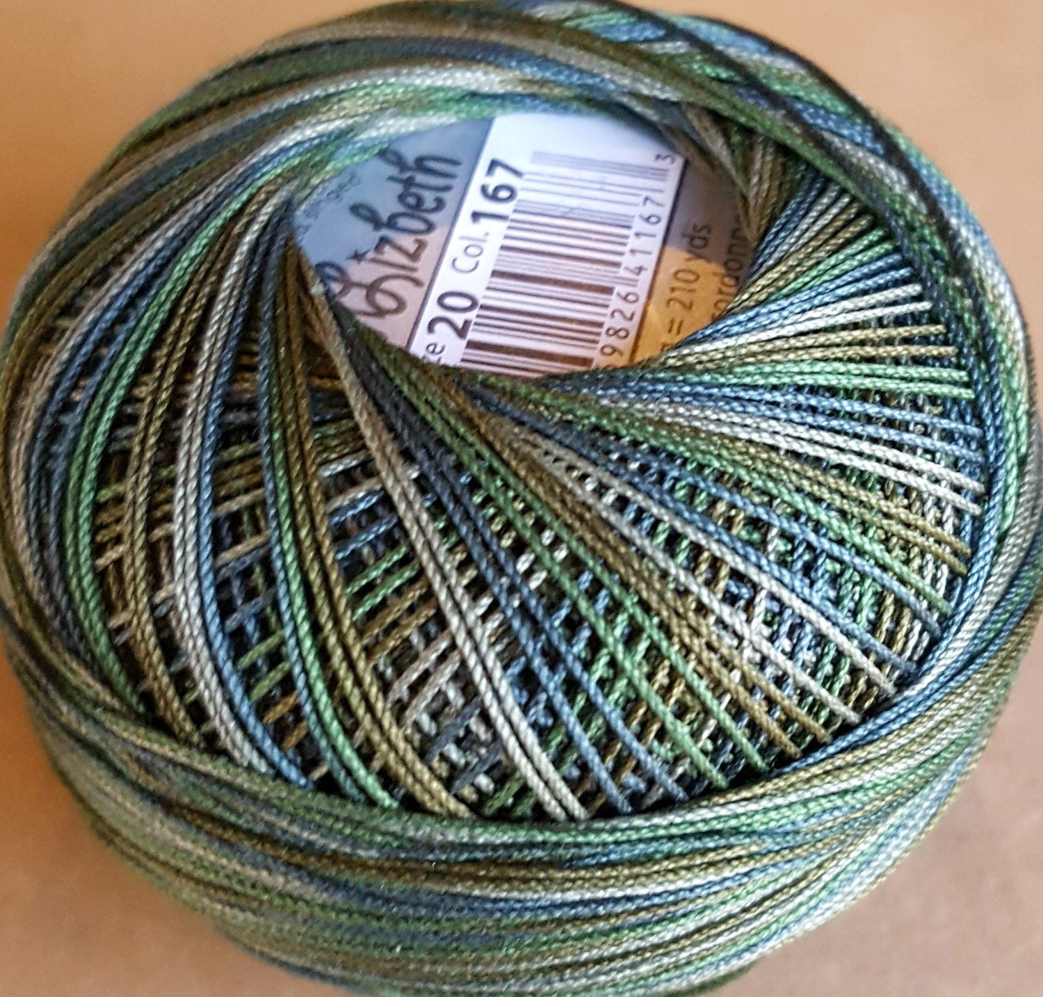 Col.167, Jungles Green, Lizbeth thread