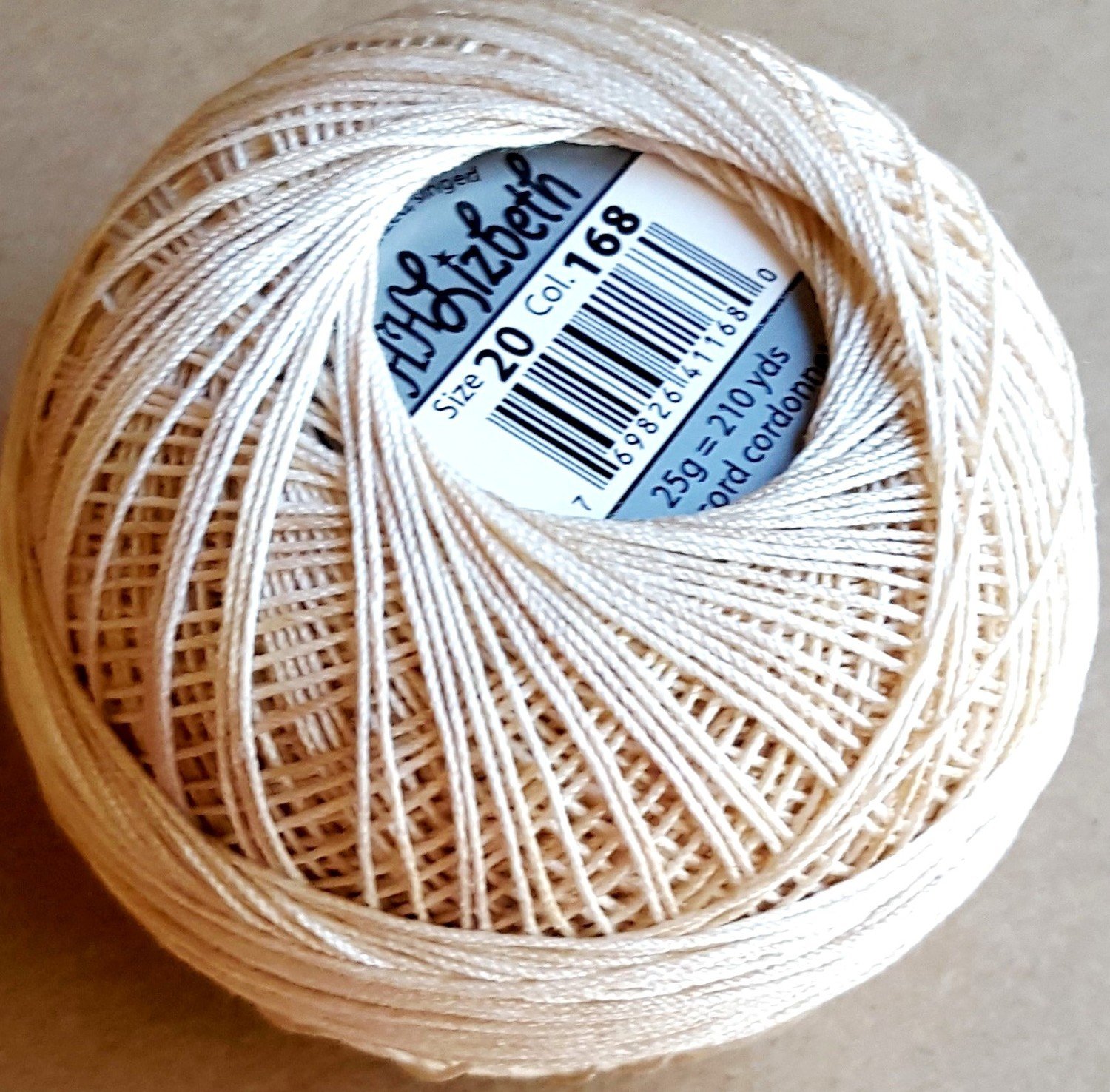 Col.168, Latte Foam, Lizbeth thread