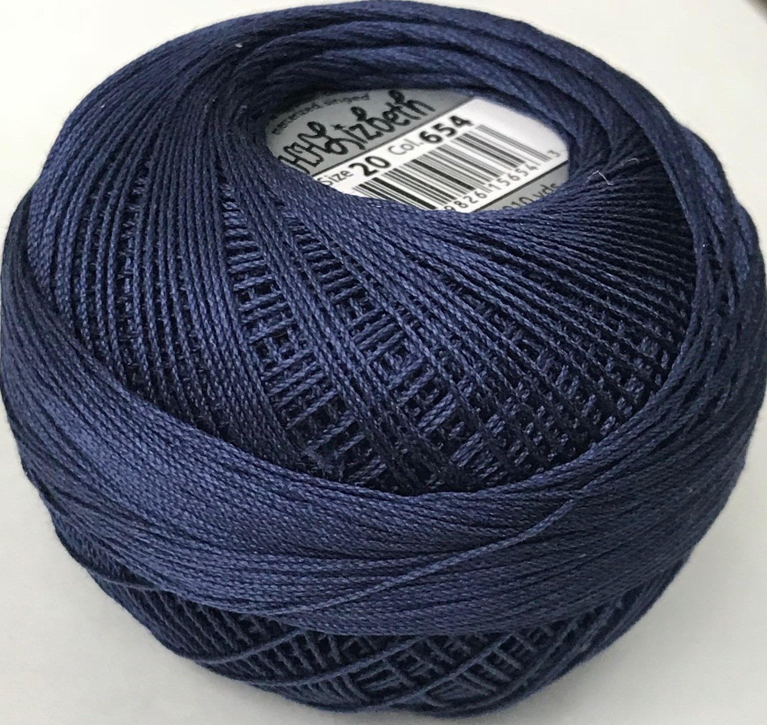 Col.654, Navy Blue, Lizbeth thread