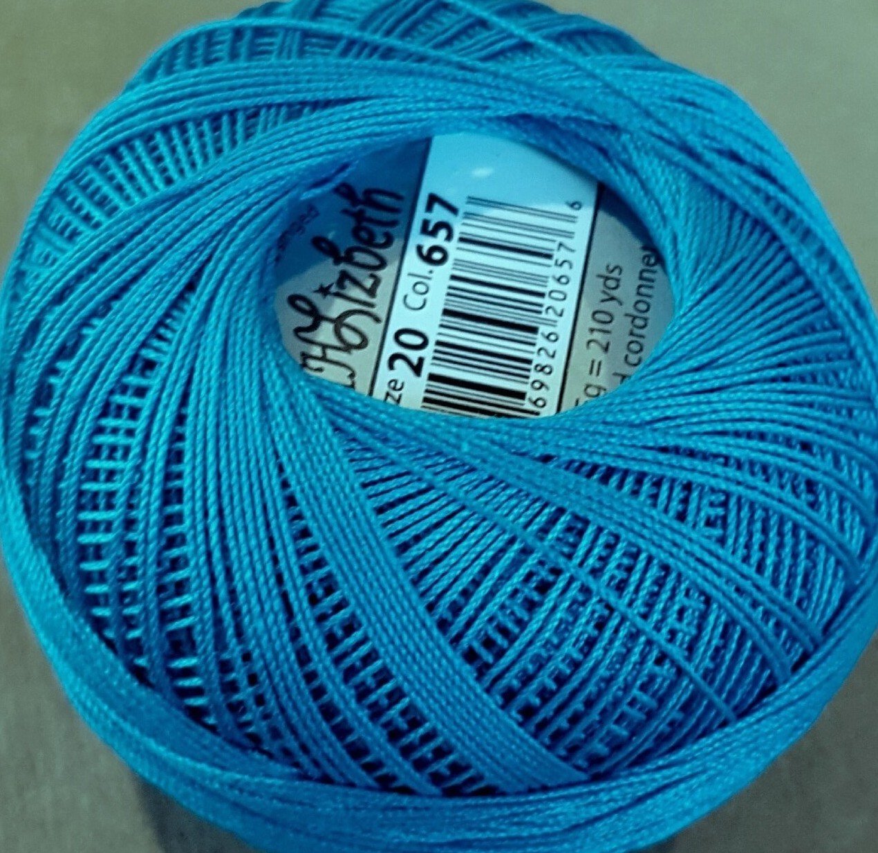 Col.657, Ocean Turquoise Dk., Lizbeth thread