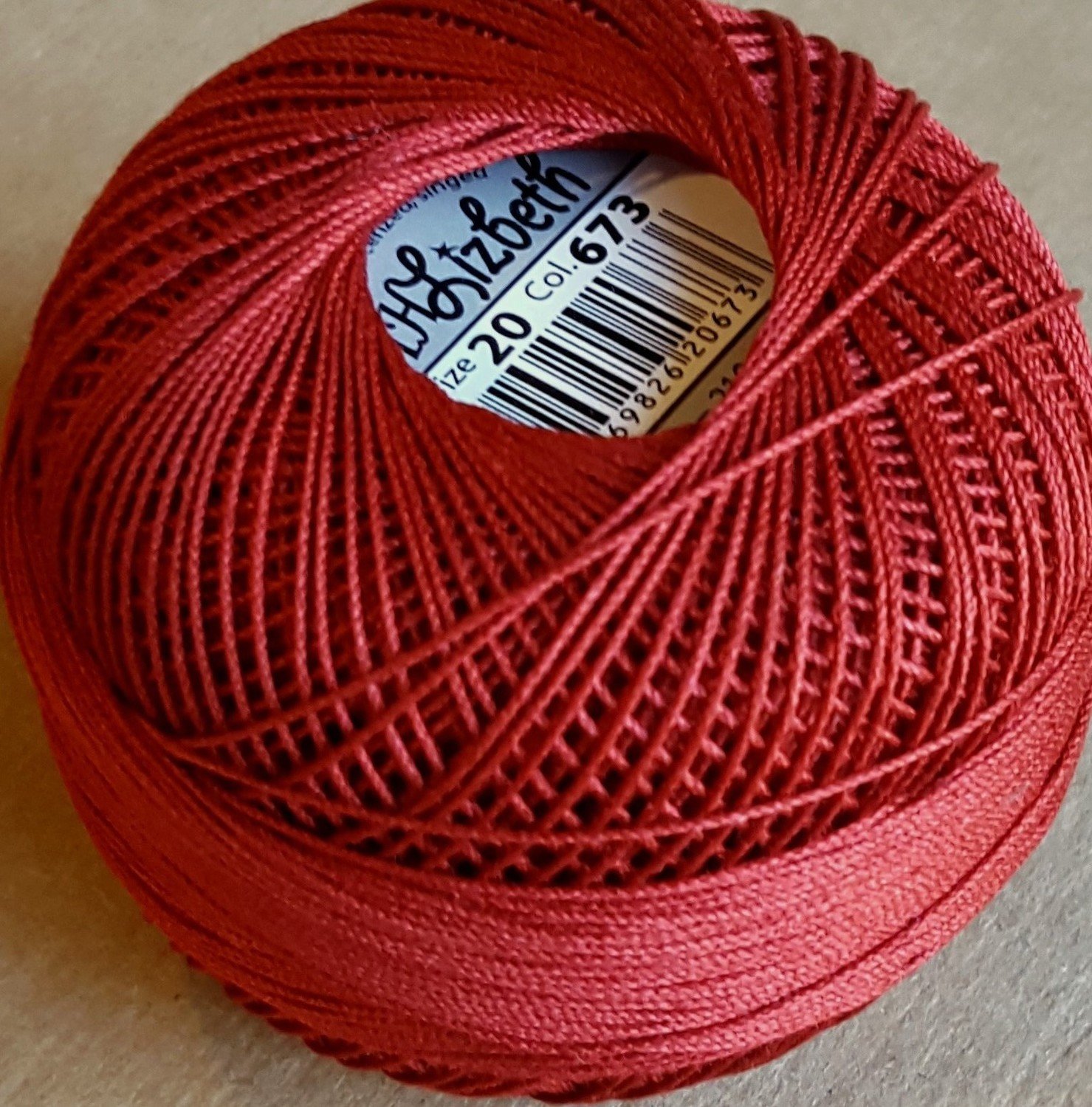 Col.673, Terra Cotta, Lizbeth thread
