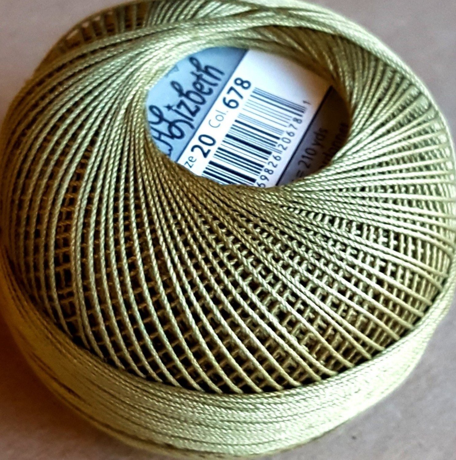 Col.678, Olive Dk., Lizbeth thread