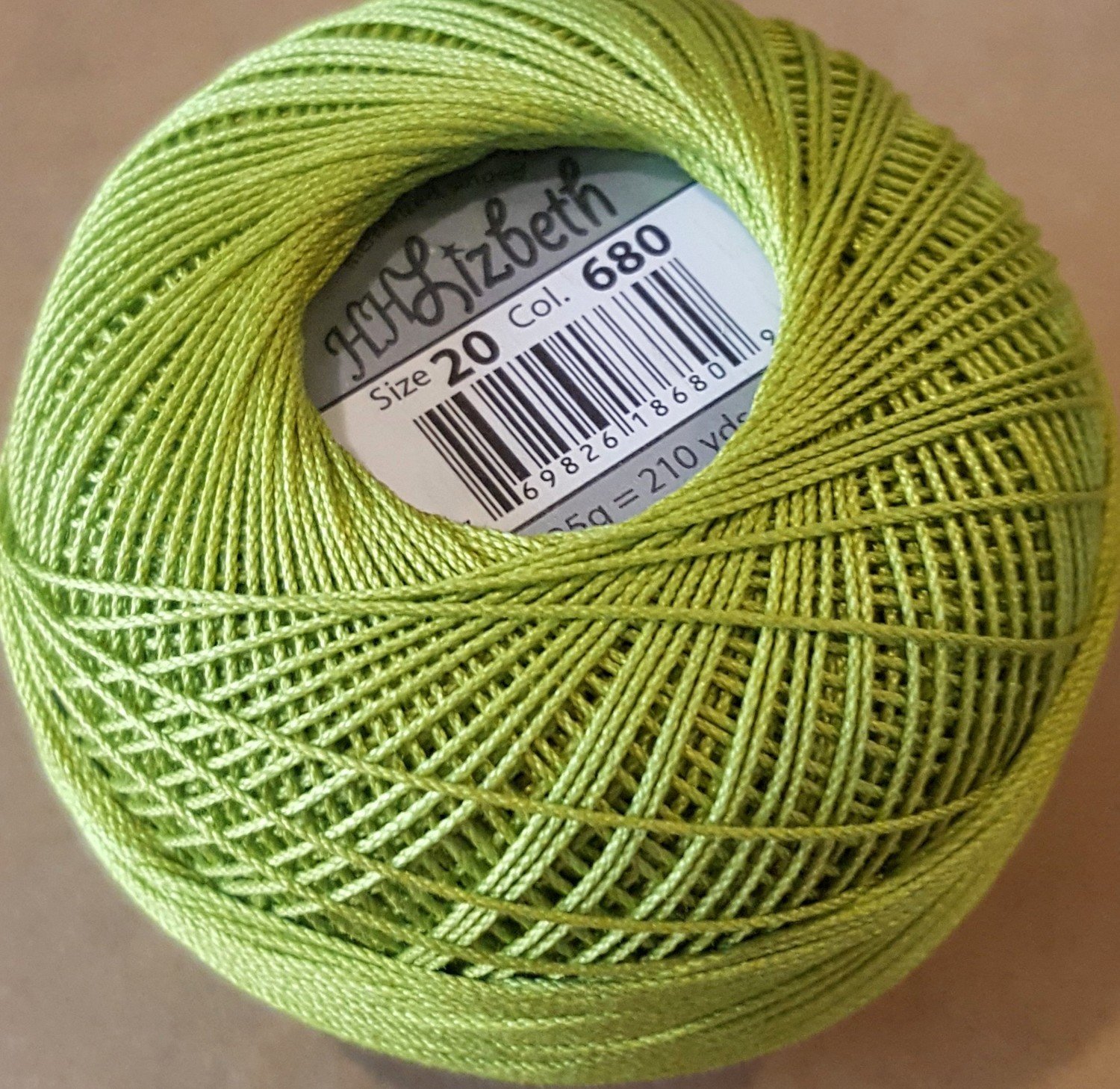Col.680, Spring Green, Lizbeth thread