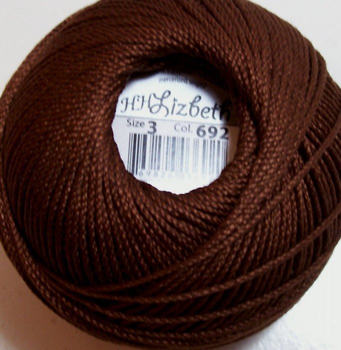 Col.692, Mocha Brown Dk., Lizbeth thread