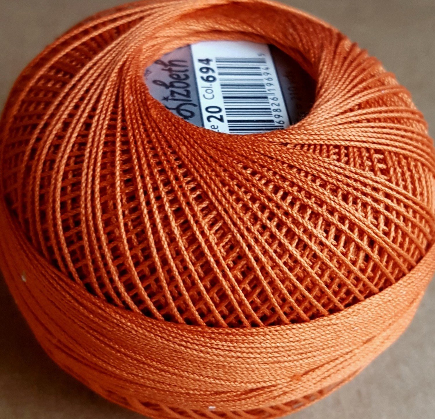 Col .694, Harvest Orange Med, Lizbeth thread