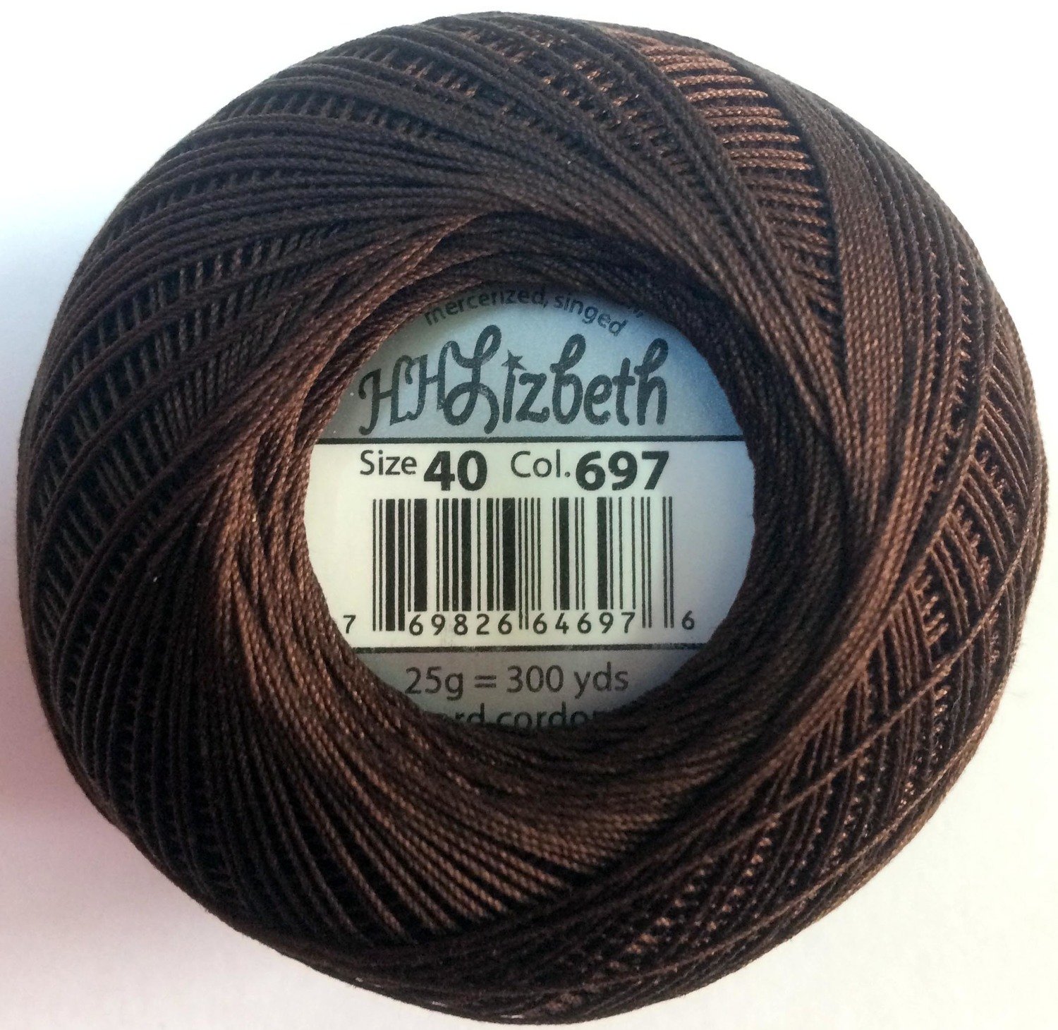 Col.697, Fudge Dk., Lizbeth thread