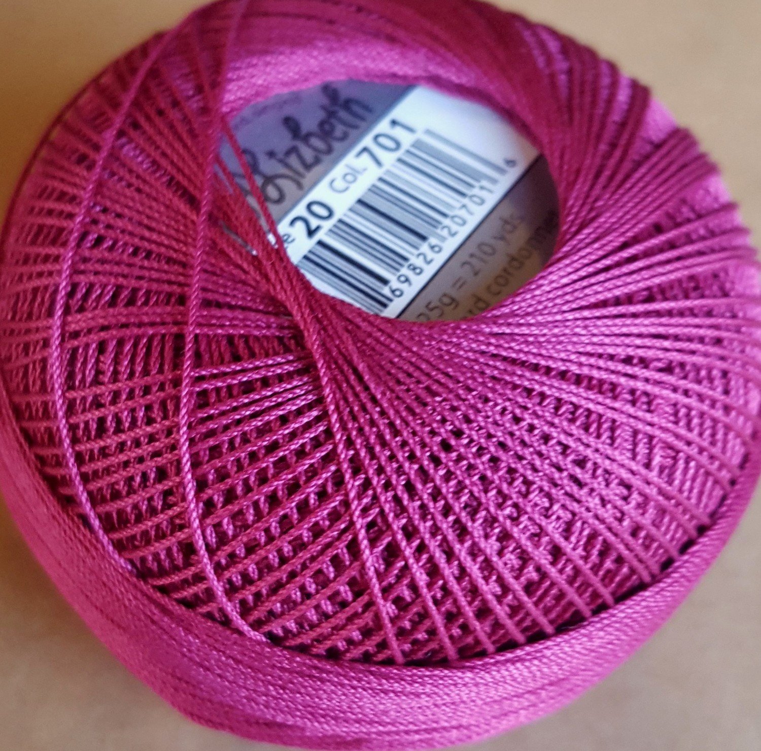 Col.701, English Rose Dk., Lizbeth thread