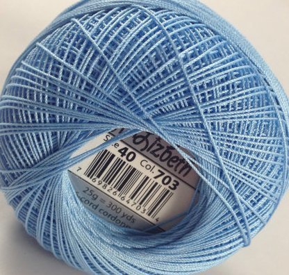 Col.703, Sky Blue , Lizbeth thread