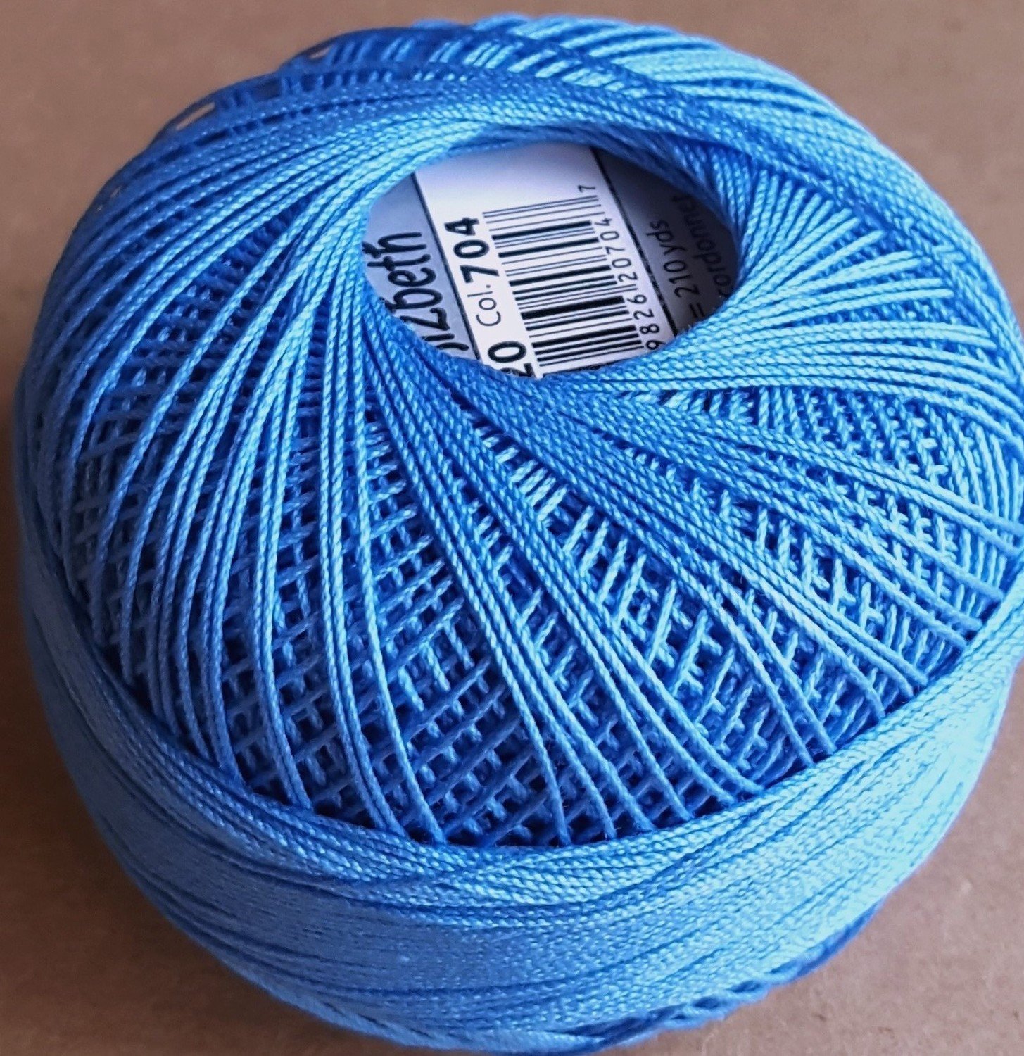 Col.704, Sky Blue Med., Lizbeth thread