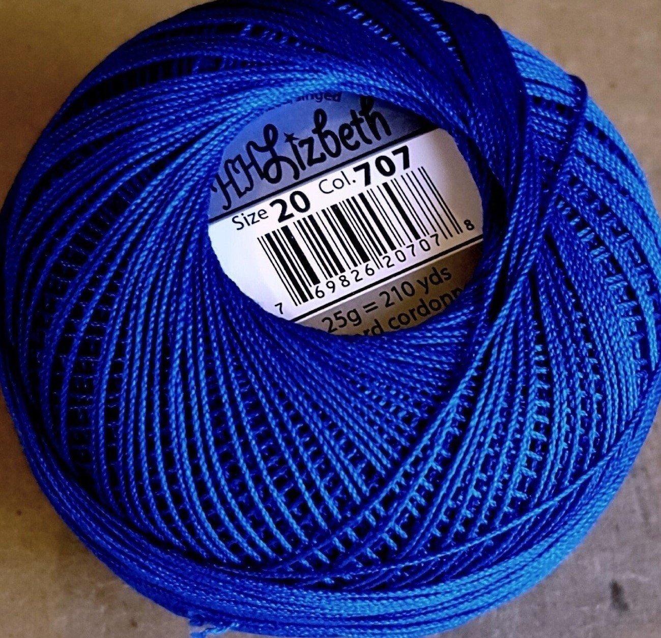 Col.707, Sky Blue Dk., Lizbeth thread
