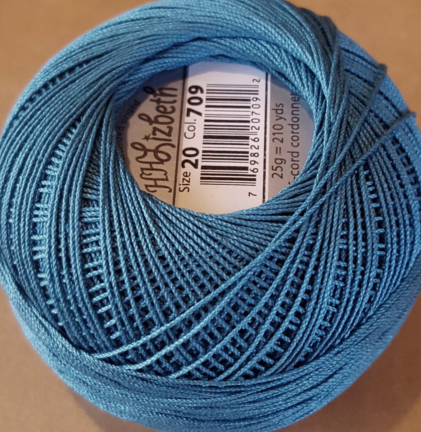 Col.709, River Blue Dk., Lizbeth thread