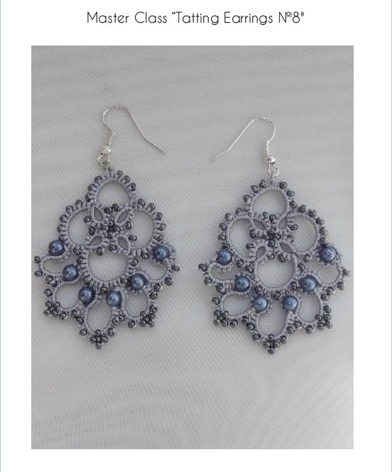 Printed tatting pattern &quot;Earrings #8&quot; by Tatyana Buyvolova