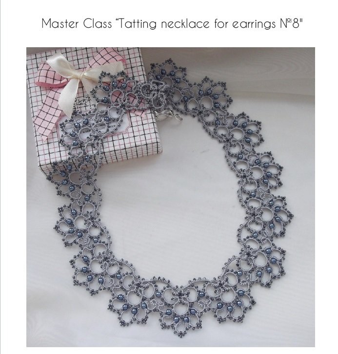 Printed tatting pattern &quot;Necklace for earrings #8&quot; by Tatyana Buyvolova