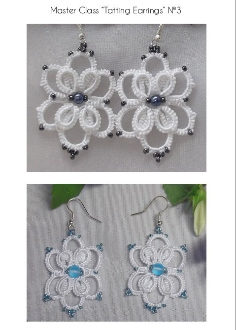 Printed tatting pattern &quot;Earrings #3&quot; by Tatyana Buyvolova