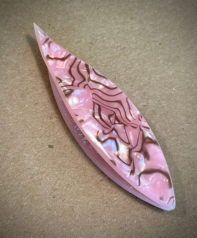 SewMate  Shuttle Decorated , Faux Abalone on both sides, Light Pink