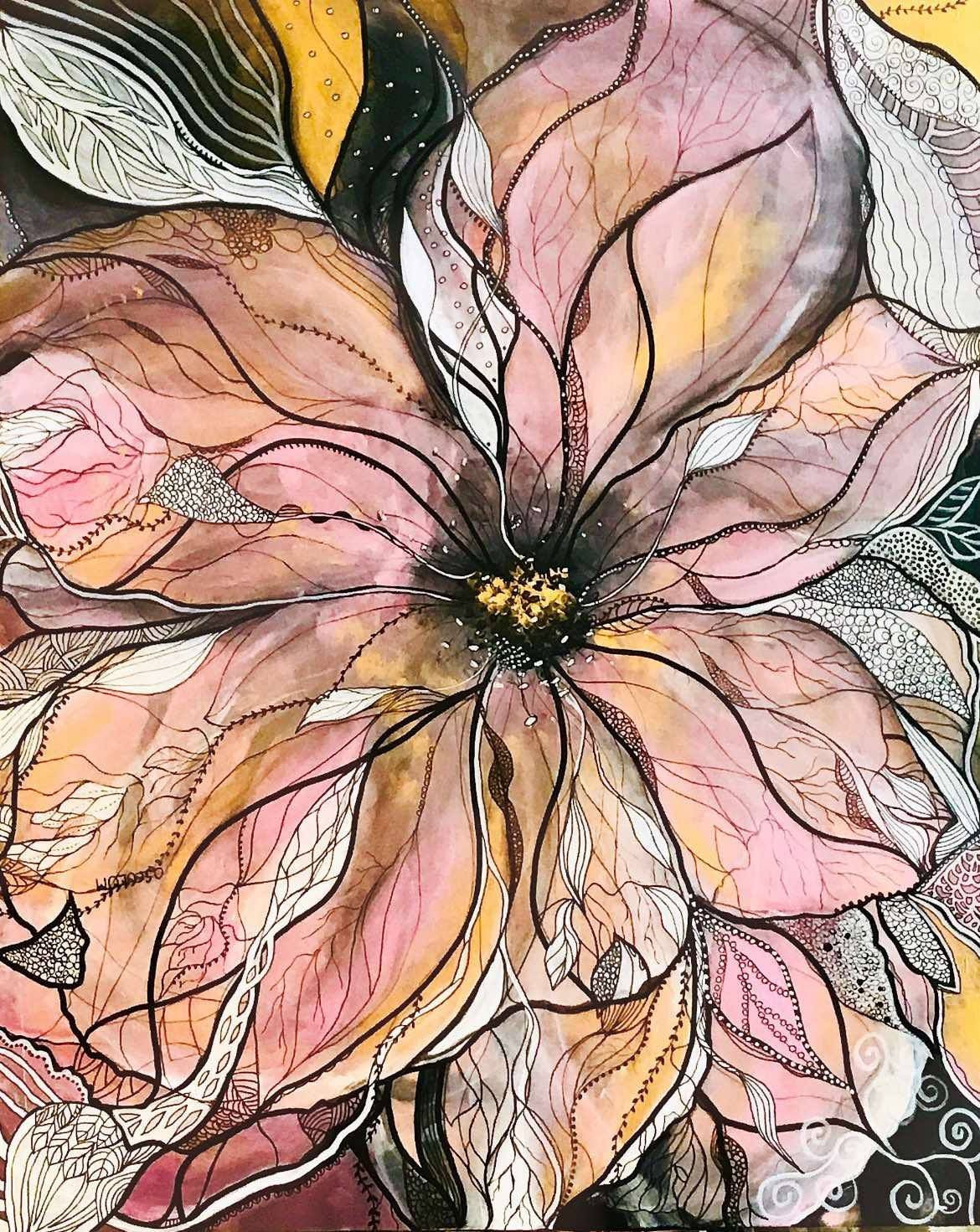 halvabstrakt blomma