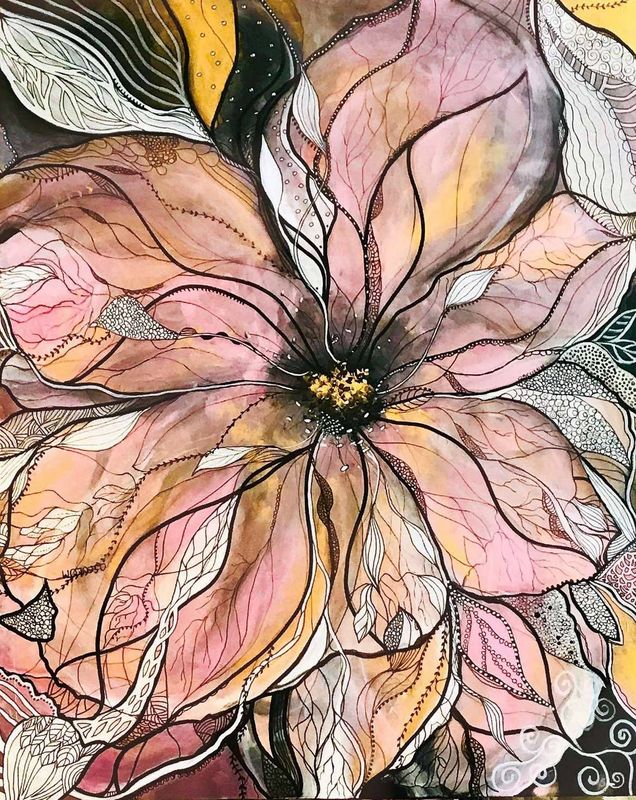 halvabstrakt blomma