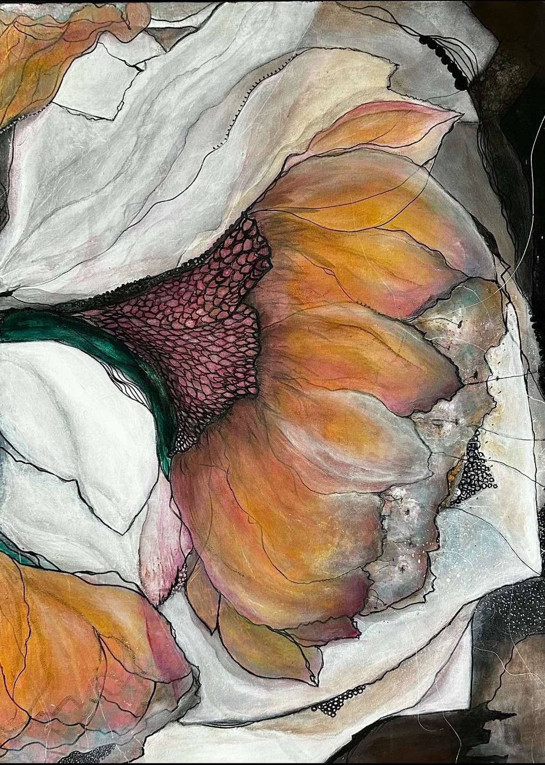 halvabstrakt blomma