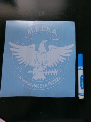Large M.E.Ch.A. Decal - White