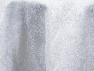 White Wellington Damask Tablecloths Rentals