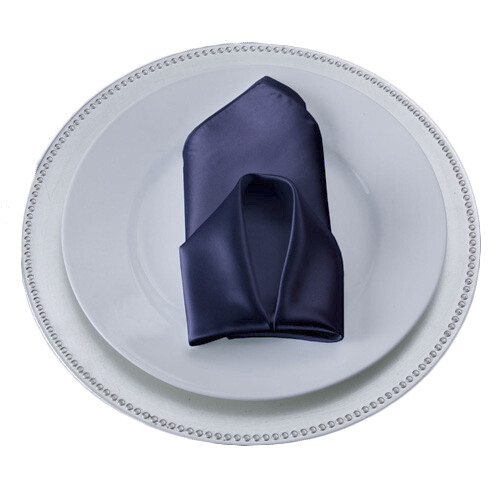 Navy Lamour Matte Satin Napkin Navy Lamour Matte Satin Napkin