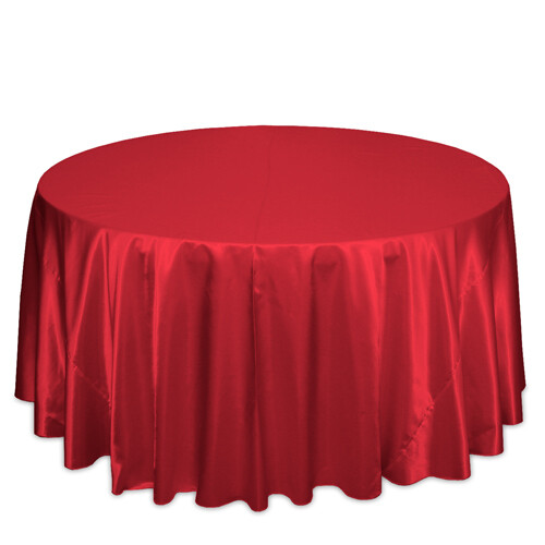 Red Satin Tablecloth Rentals