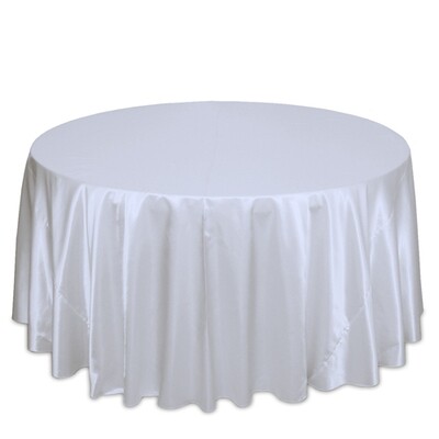 White Satin Tablecloth Rentals