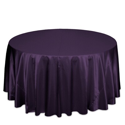 Plum Satin Tablecloth Rentals