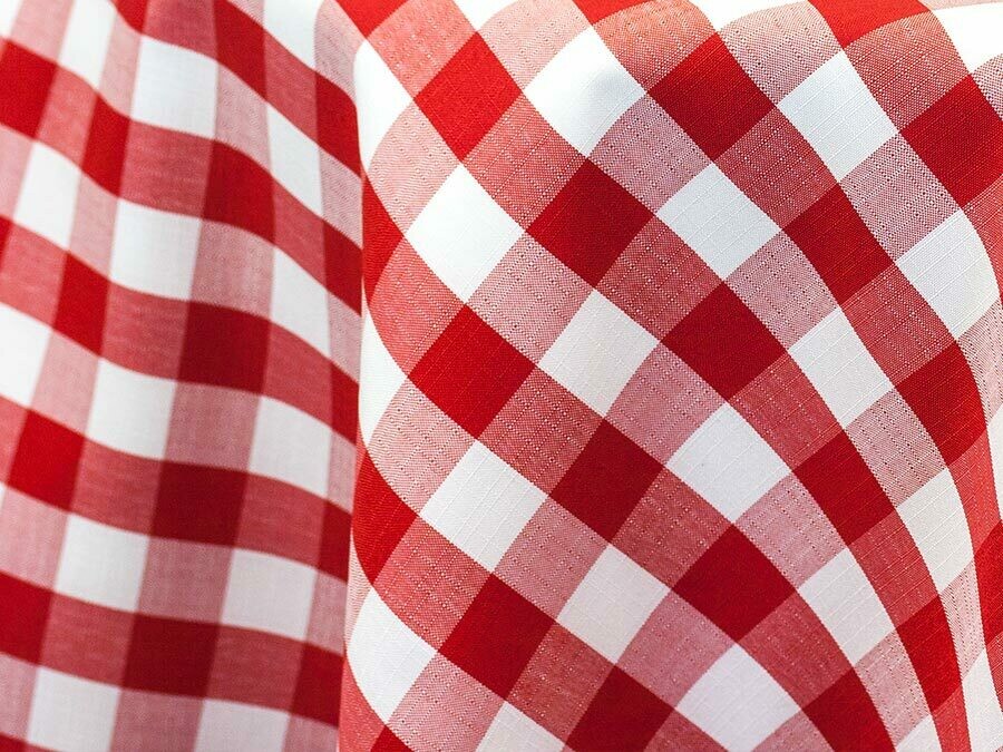 Red and White Checkered Tablecloth Rentals