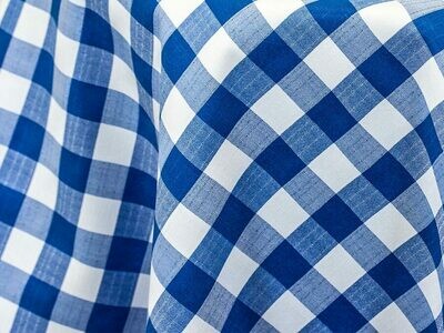 Royal Blue and White Checkered Tablecloth Rentals