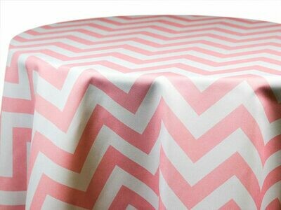 Pink and White Chevron Tablecloth Rentals