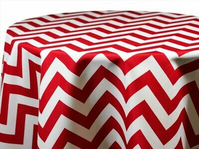 Red and White Chevron Tablecloth Rentals