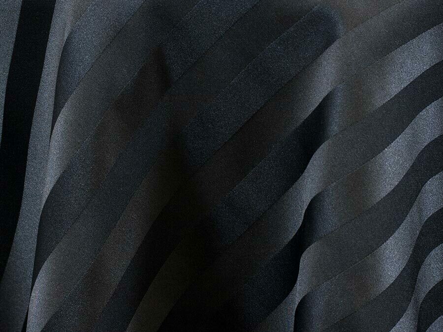 Black Satin Stripe Tablecloths Rentals