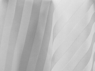 White Satin Stripe Tablecloths Rentals