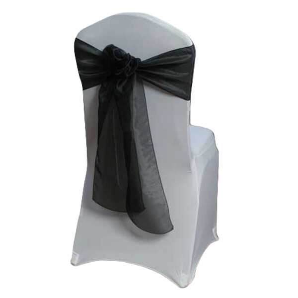 Black Chair Sash Rental - Mirror Black Chair Sash Rental - Mirror