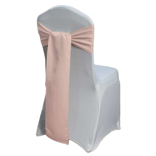 Blush Rose Gold Chair Sash Rental - Lamour Satin Blush Rose Gold Chair Sash Rental - Lamour Satin