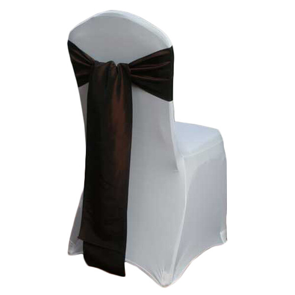Chocolate Brown Taffeta Chair Sash Rentals Chocolate Brown Taffeta Chair Sash Rentals